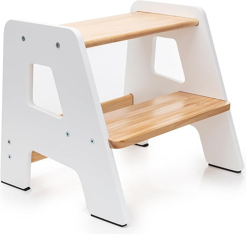 2-Step Wooden Step Stool for Toddlers | Kids Stool for Bathroom Sink & Kitchen by Ocodile