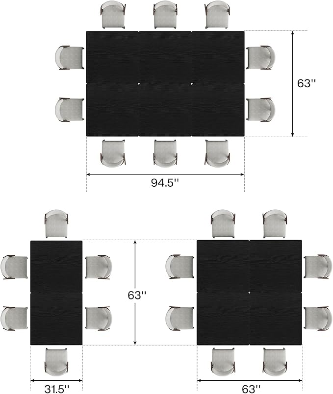 Tribesigns Square Dining Table for 8, 31.5" Industrial Dinner Table - Image 2