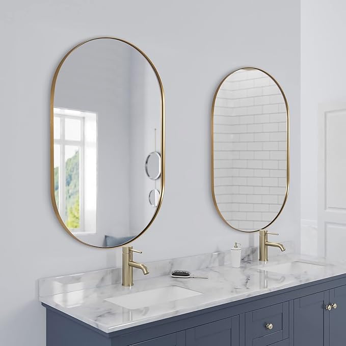 ANDY STAR Gold Oval Mirror, Brass Mirror - Image 8