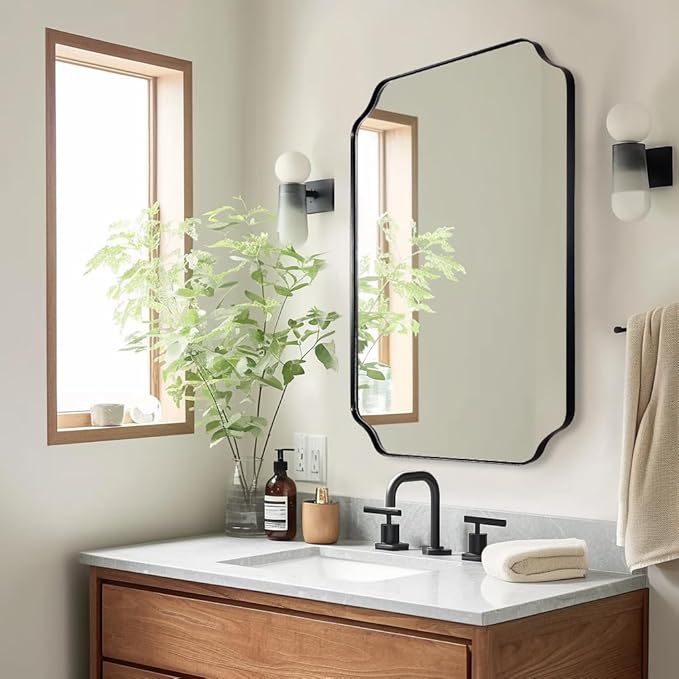 ANDY STAR Bathroom Vanity Mirror, 24x36 Inch Matte Black Mirror, Modern - Image 3