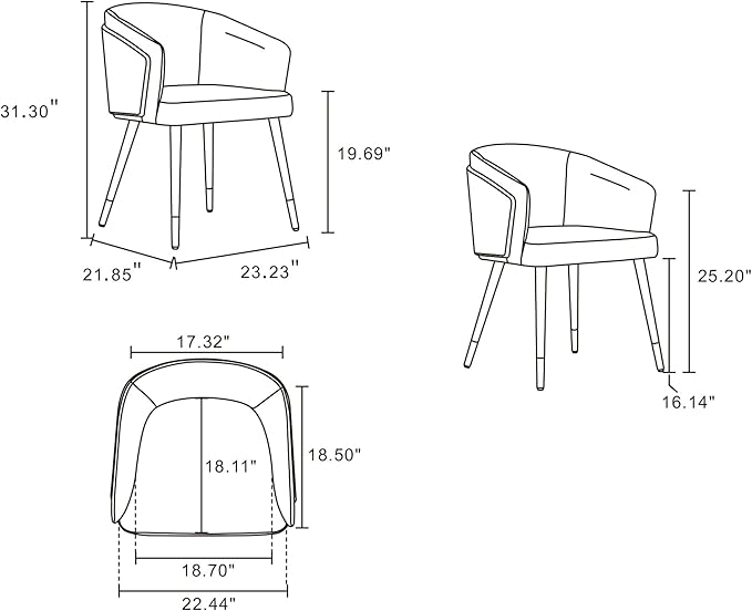Manhattan Comfort Reeva Modern Dining Chair Upholstered in Tight Fit Leatherette - Image 3