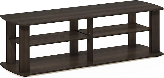 Furinno Nelly Entertainment Center TV Stand, Short 43.3" x13.4 x13.1, Dark Brown - Image 5