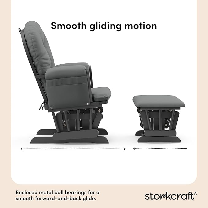 Storkcraft Premium Hoop Glider & Ottoman — GREENGUARD Gold Certified Nursery - Image 6