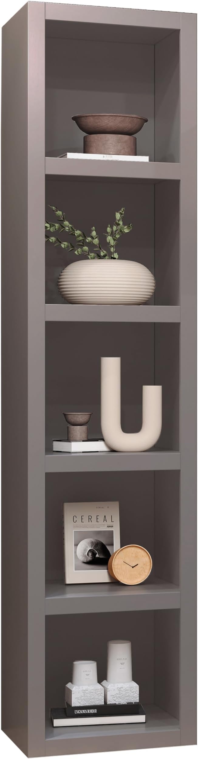 Oakland Living Grey 84-in Tall Wooden Bookcase Shelf - Image 4