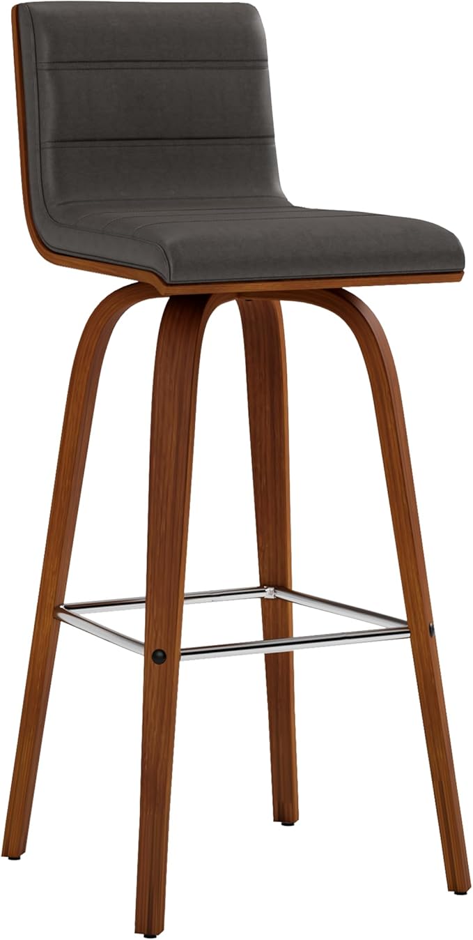 Vienna 30" Swivel Bar Stool in Walnut Wood Finish by ArmenLiving