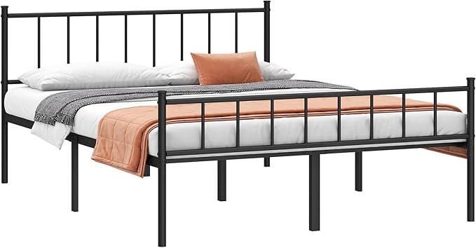 Full Bed Frame-Classic Metal Platform Bed Frame, Mattress Foundation - Image 9
