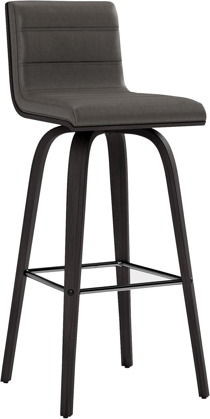 Armen Living Vienna 30" Swivel Bar Stool in Black Wood Finish by ArmenLiving