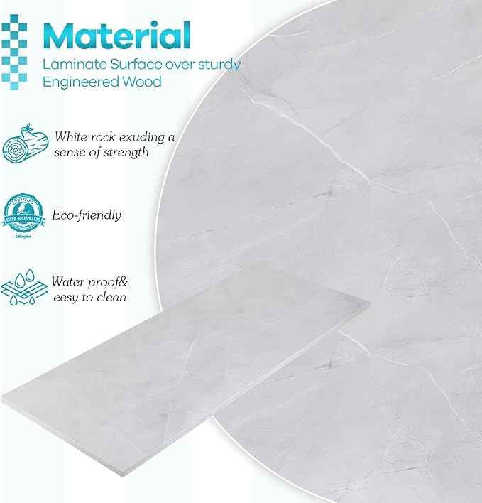 Kaboon Universal Tabletop 59.1"x23.62", Solid One-Piece Melamine Table Top - Image 5