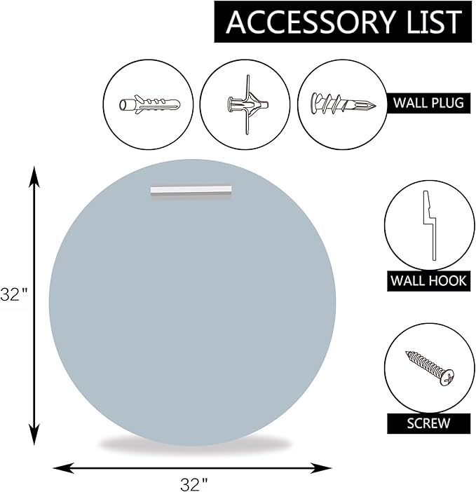 32" Frameless Beveled Round Mirror - Image 5