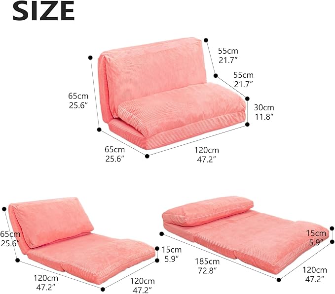 N&V Folding Matress Sofa Bean Bag Bed, Foam Filling Folding Matress Sofa - Image 2