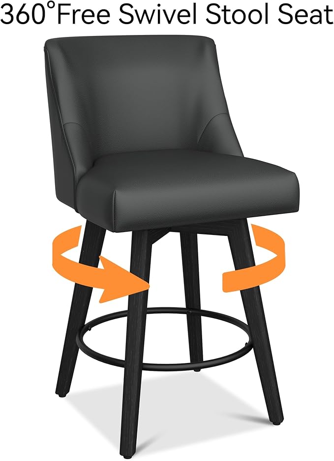 Counter Height Bar Stools Set of 2, Modern Swivel Barstools - Image 6