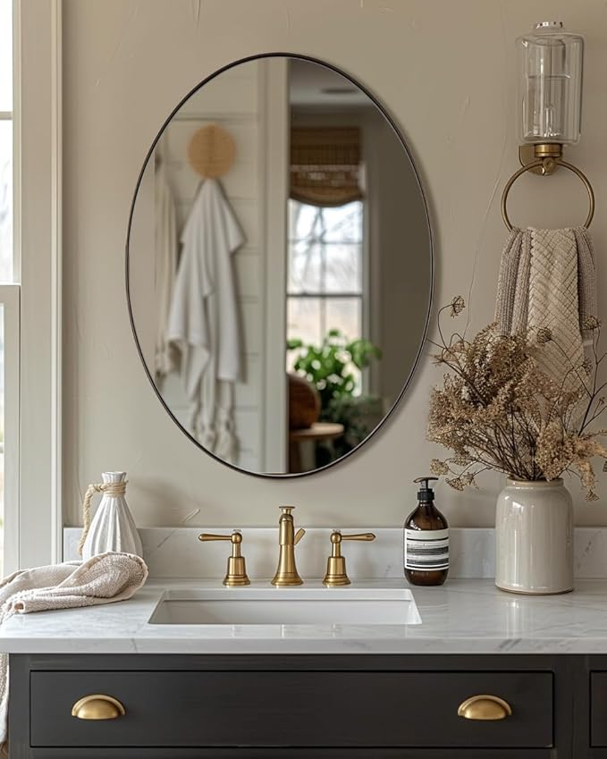 ANDY STAR Brushed Bronze Oval Mirrors - Image 7