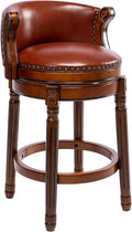 CozyRain Bar Stools Rubber Wood Counter Height Bar Stool Leather Upholstered by CozyRain