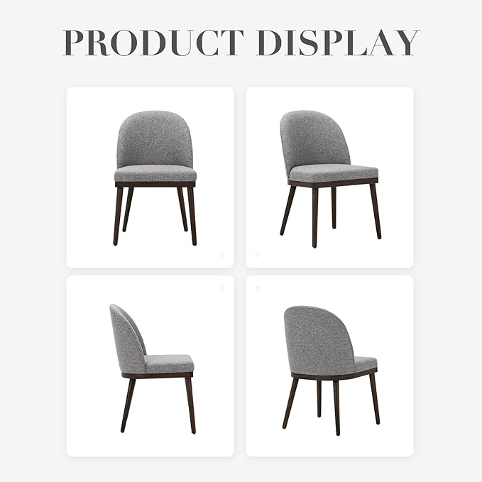 COLAMY Upholstered Dining Chairs Set of 4, Wooden Kitchen Chairs - Image 8