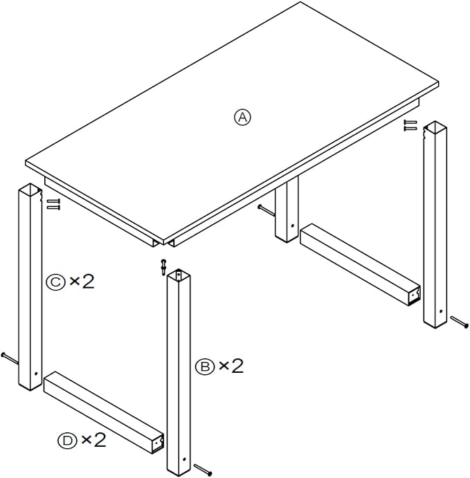 Decoholic 63 Inch Computer Desk, Home & Office PC Laptop Study Writing Table - Image 2