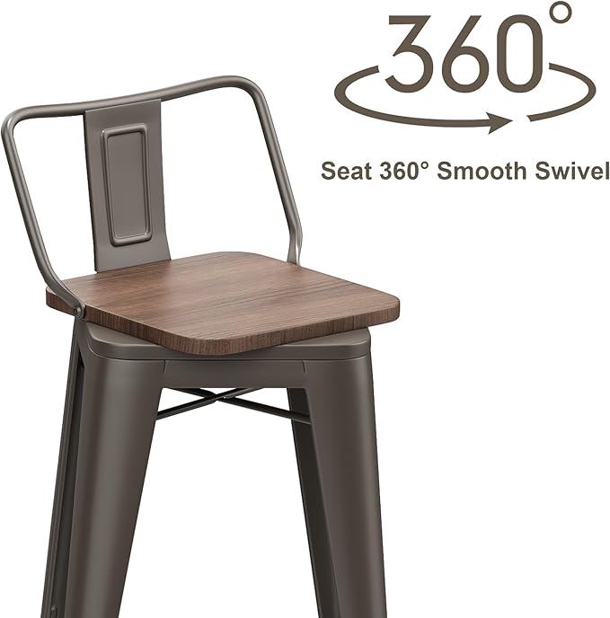 24 Inch Swivel Bar Stools Set of 4 - Image 10
