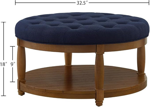 24KF Upholstered Round Coffee Table - Image 2