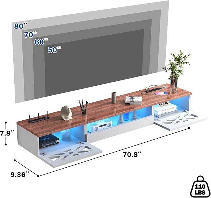 Floating TV Stand, Floating Wall Mounted TV Shelf - Image 5