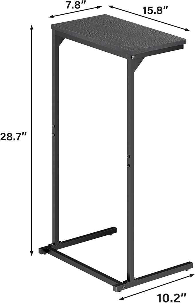 TUTOTAK C Shaped End Table, Tray Table, Small Side Table, 28.7 inch Tall Couch - Image 7