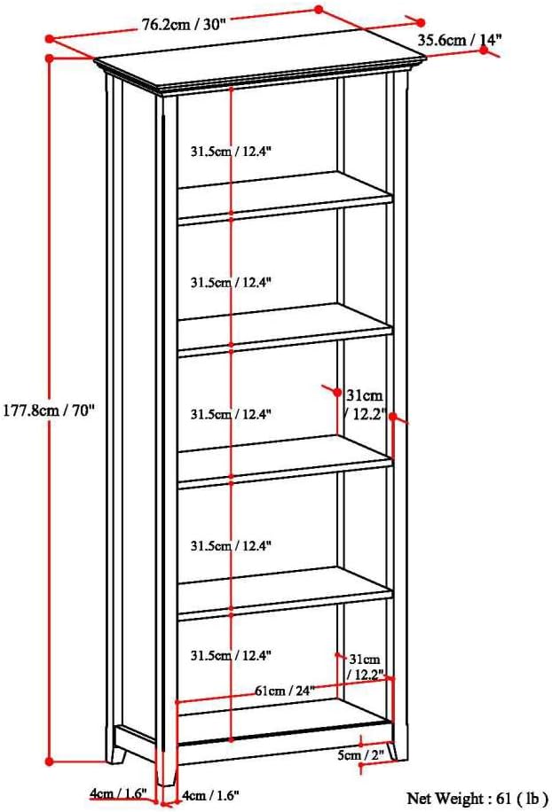 SIMPLIHOME Amherst Bookcase - Image 2