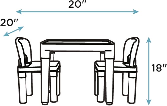 Humble Crew Kids Plastic Table and 2 Chairs Set, Lightweight Toddler Activity - Image 7