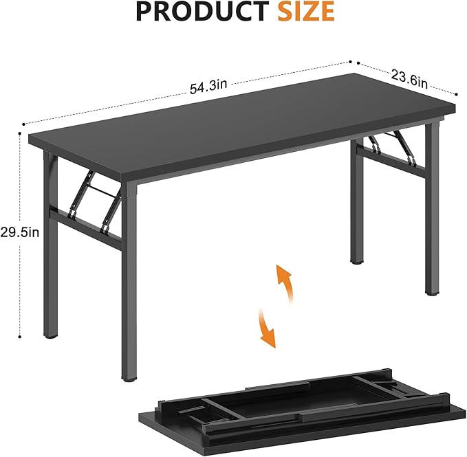 DlandHome Large Computer Desk, Folding Desk, Decent and Steady Home Office - Image 3