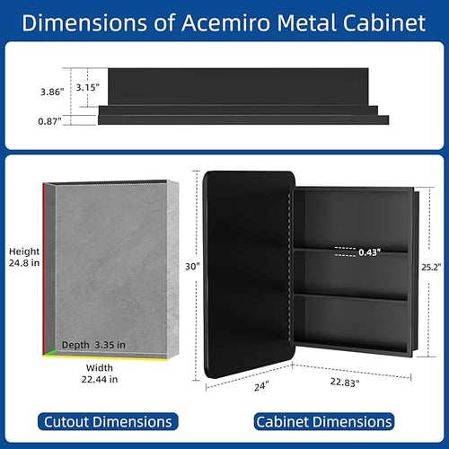 24x30 Inch Bathroom Medicine Cabinet - Image 2