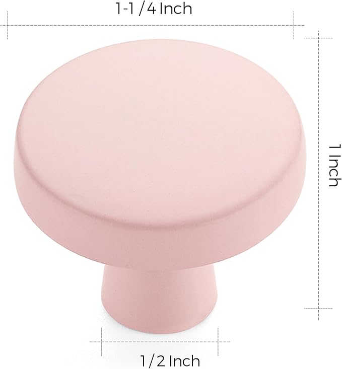 Ravinte 25 Pack Drawer Pulls 1-1/4 Inch Pink Kitchen Cabinet Knobs Solid Round - Image 3