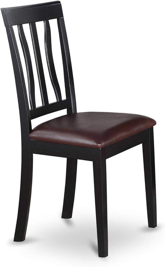 East West Furniture LGAN5-BLK-LC 5 Piece Dining Room Table Set Includes a - Image 7