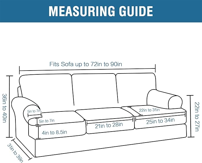 H.VERSAILTEX Sofa Cover 4 Piece T Cushion Sofa Slipcovers Thick Velvet Couch - Image 2
