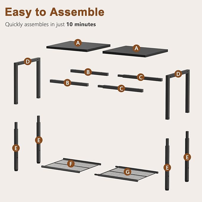 Hoctieon 2 Tier End Table, Sofa Side Table, Narrow Side Shelf - Image 8