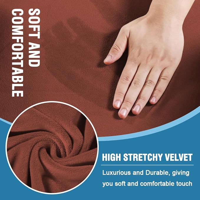 H.VERSAILTEX Sofa Cover 4 Piece T Cushion Sofa Slipcovers Thick Velvet Couch - Image 3