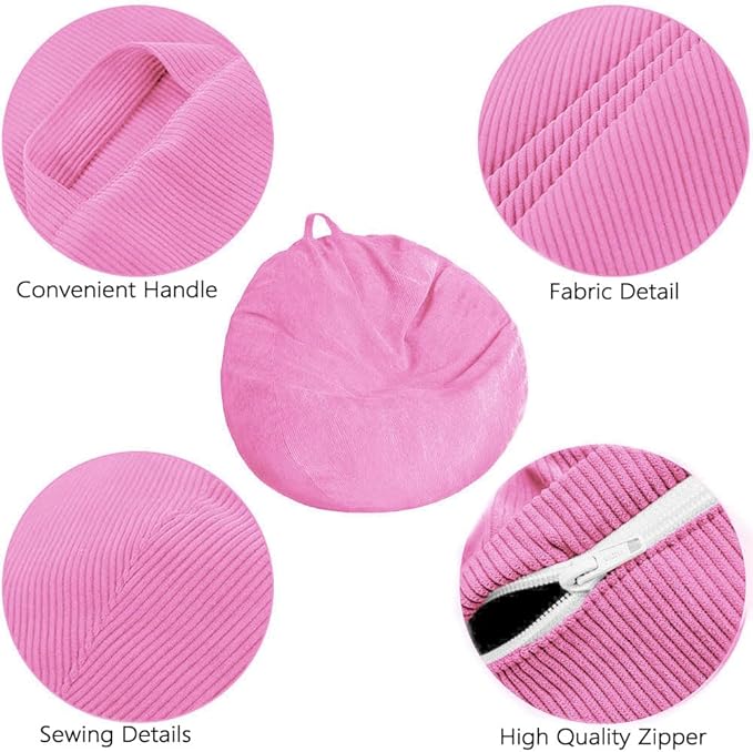 Kisoy Bean Bag Chair Cover Stuffed Animal Storage Bean Bag Cover Pets Dogs/Cats - Image 4