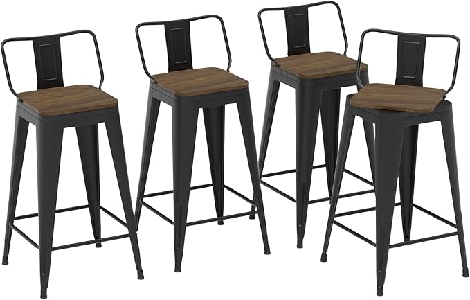 30 Inch Swivel Bar Stools Set of 4, Counter Height Bar Stools - Image 3