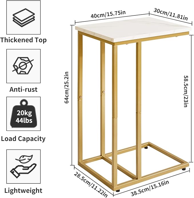 Small Side Tables C Shaped, End Table Set of 2, Small Table Stand - Image 3