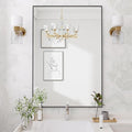 Koonmi Black Rectangle Wall Mirror, 20x30 Inch Bathroom Mirror, Aluminum Frame by KOONMI