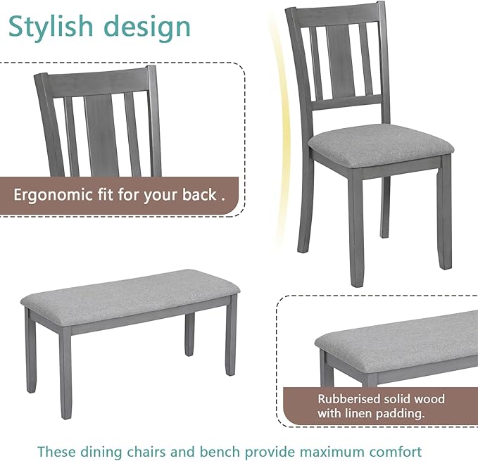 KEIKI 6-Piece Standard Height Dining Table Set - Image 6