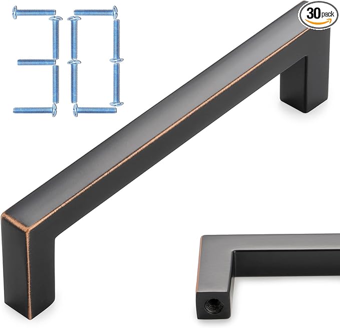KOOFIZO Solid Square Bronze Kitchen Cabinet Handles Oil Rubbed Bronze Cabinet by Koofizo