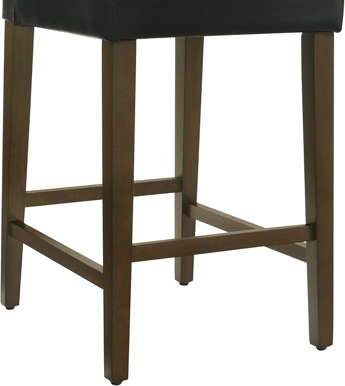CHITA Counter Height Bar Stools Set of 3, PU Leather in Black - Image 7