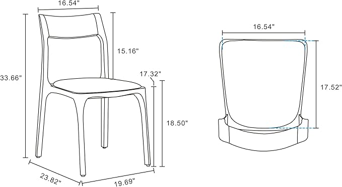 Manhattan Comfort Moderno Stackable Dining Chairs - Image 6