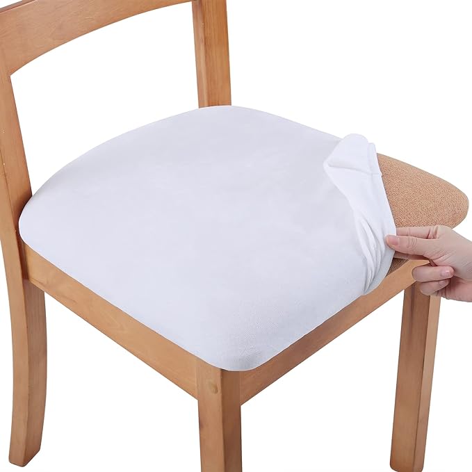 Smiry Velvet Seat Covers for Dining Room Chair Set of 4, Stretch Fit Removable by Smiry