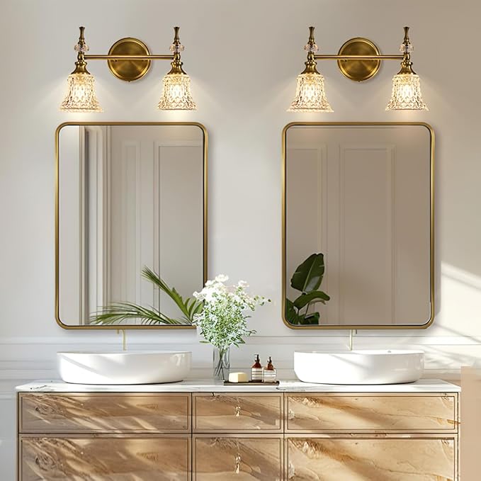 ANDY STAR Brushed Gold Mirrors for Bathroom, 24x36’’ Rounded Rectangle Mirror - Image 3