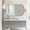 ANDY STAR 30x48 Inch Chrome Mirror, Large Scalloped Bathroom Mirror, Unique by ANDYSTAR