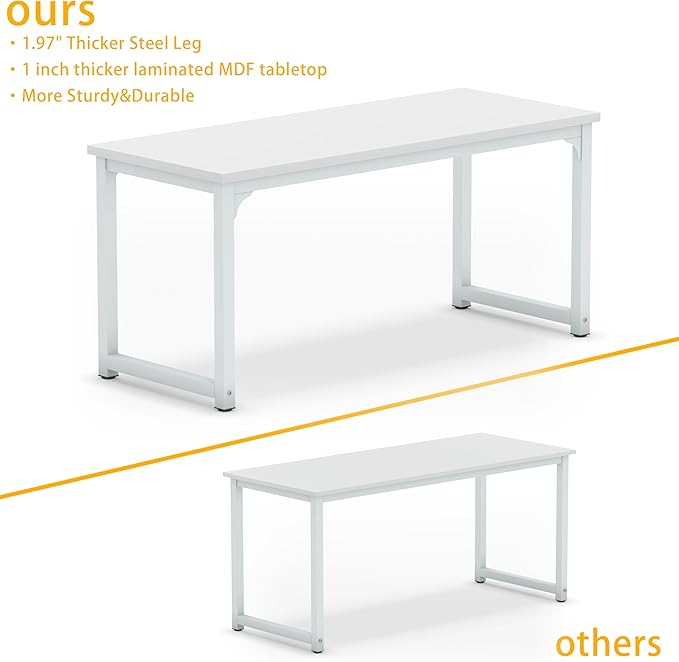 NSdirect Large Office Desk for Home Office, Large 63” Computer Desk Table - Image 6
