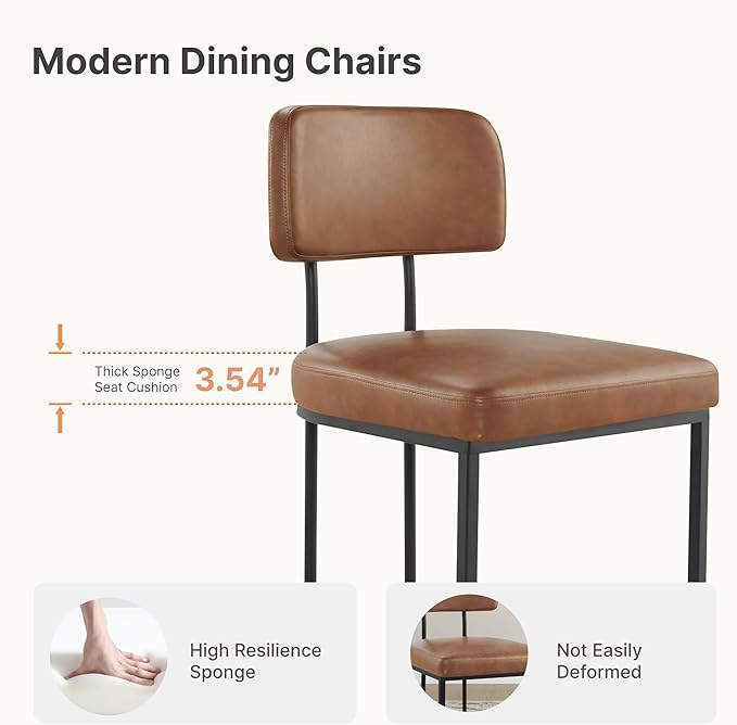 Dining Chairs Set of 4, Upholstered Modern Kitchen Chairs - Image 4