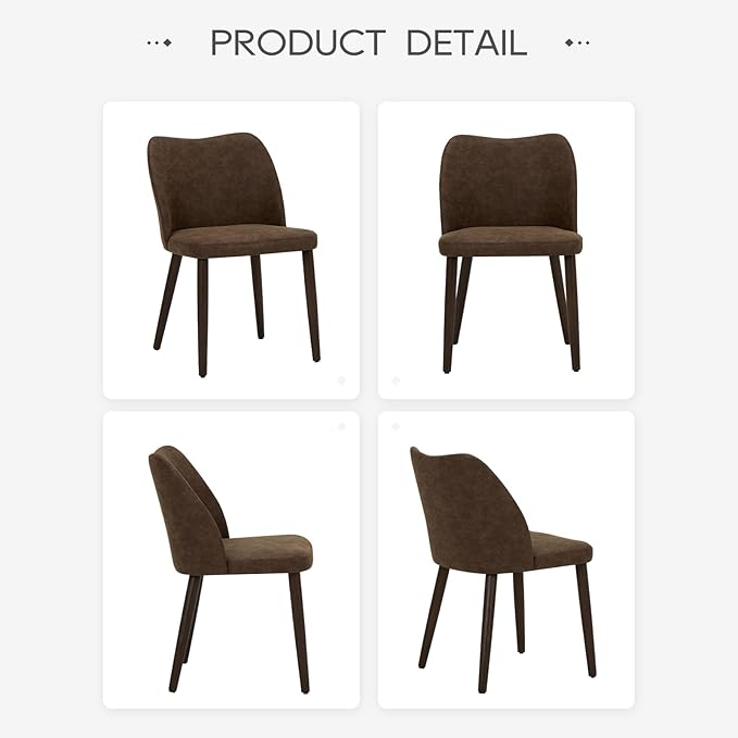 COLAMY Upholstered Dining Chairs Set of 4, Modern PU Leather Dining Room - Image 6