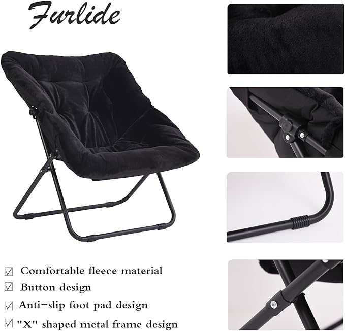 Oversized Folding Faux Fur Chair - Image 5