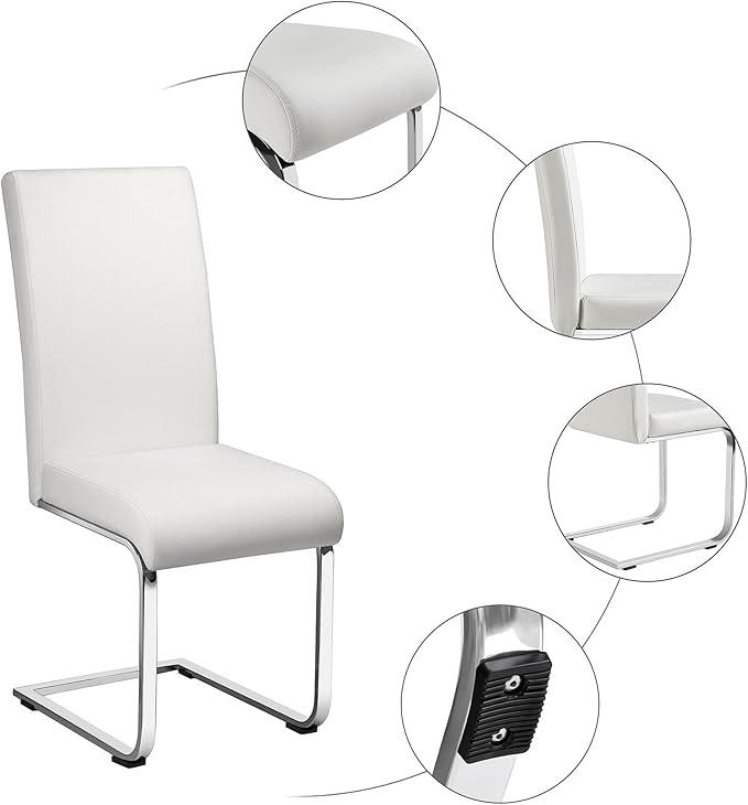 Yaheetech Dining Chairs Set of 6 Modern Faux Leather Upholstered Dining Room - Image 4