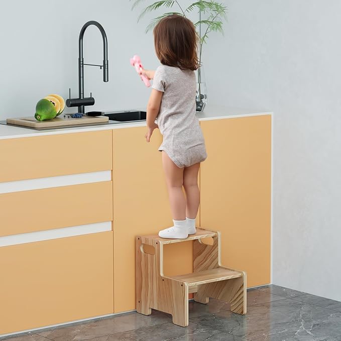Wooden Step Stool, Two Step Stool - Image 4