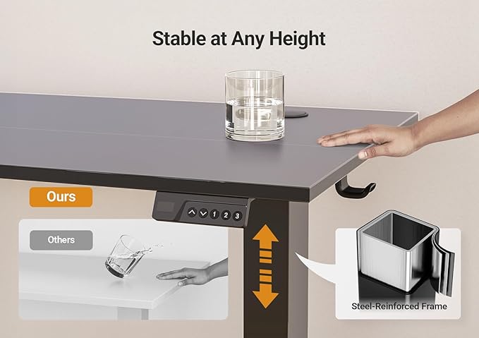Seang Electric Standing Desk Adjustable Height, 55 x 24 Inch Sit Stand Desk - Image 7